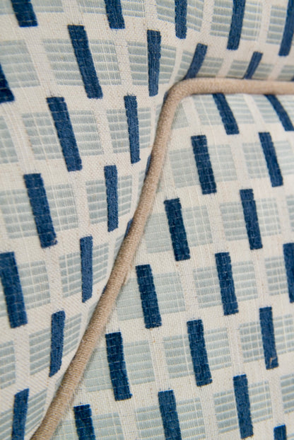 65”H Queen Headboard Only - Chenille Jacquard - Mushroom Trim