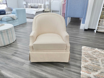 Custom Swivel Chair - Beige Upholstery Fabric