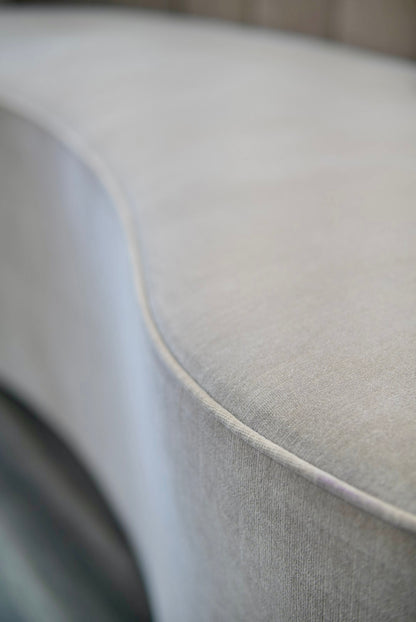 72" L Curved Loveseat Channeled Banquette