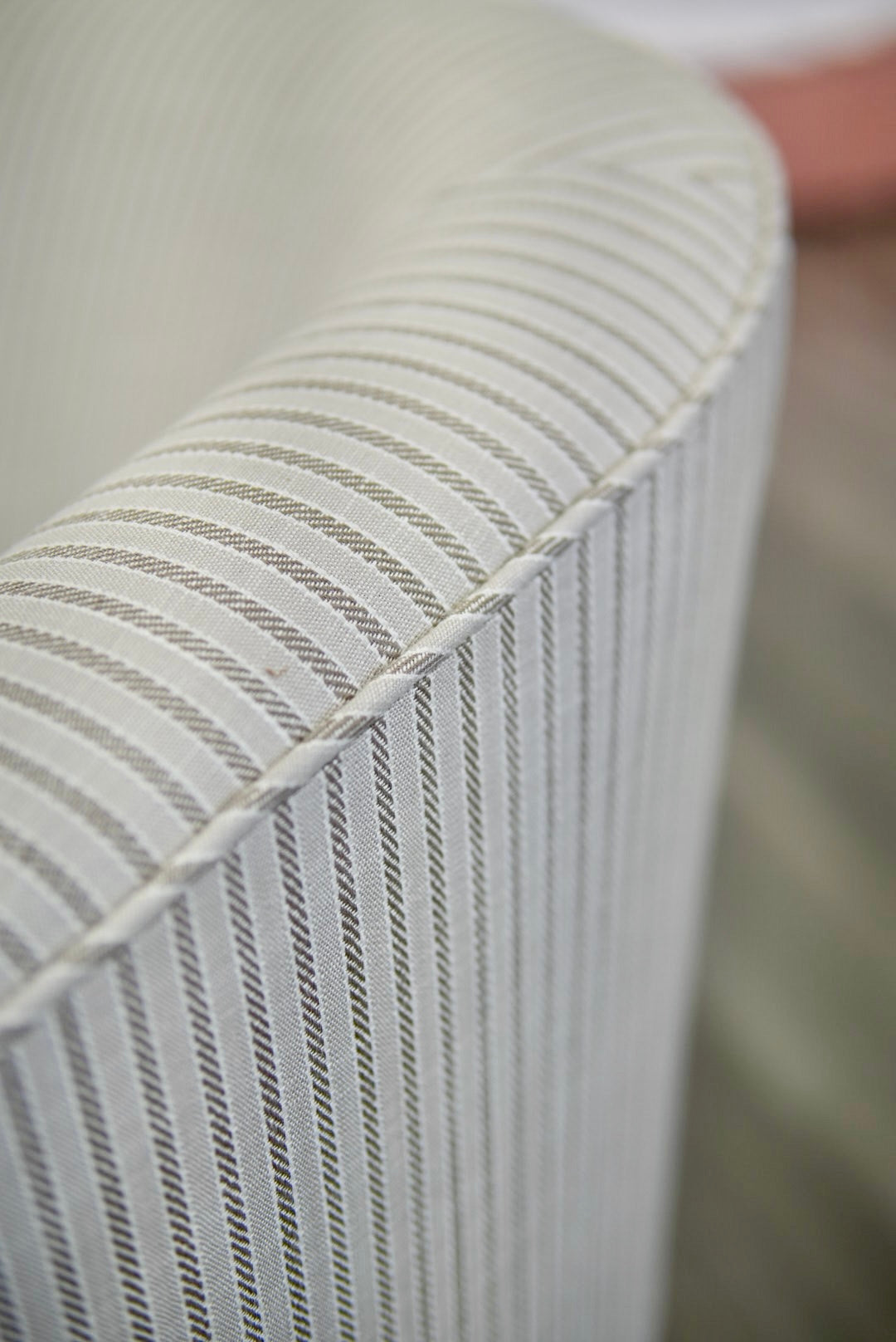 Custom Swivel Chair - Striped Brown Upholstery Fabric