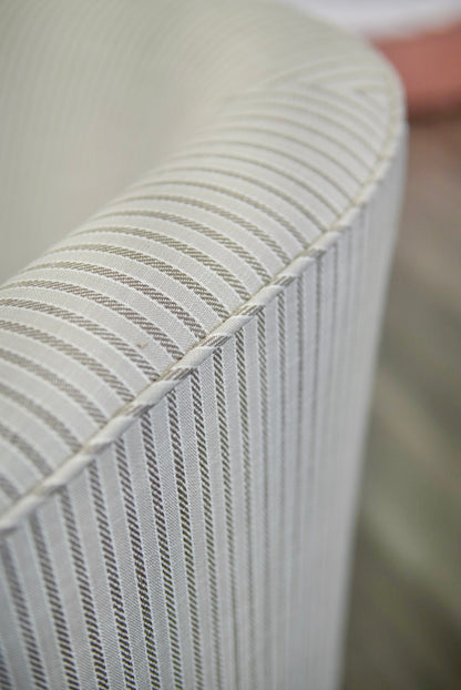 Custom Swivel Chair - Striped Brown Upholstery Fabric