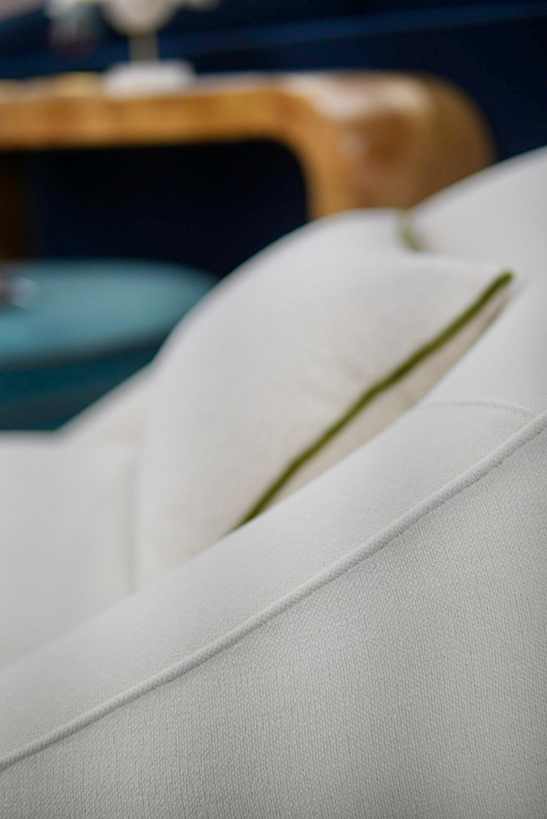 Modern Stationary Pod Chairs - Cream Upholstered Lounge Accent Chair