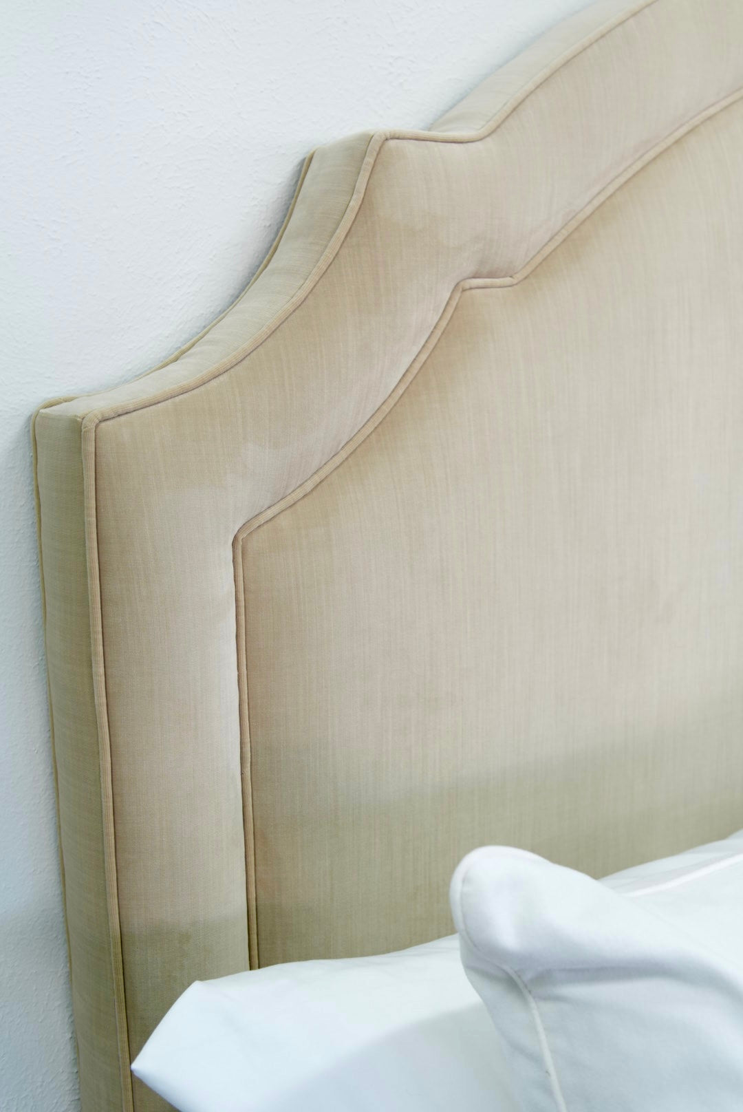 65”H King Headboard Only - Champagne Velvet Fabric - Self Welted