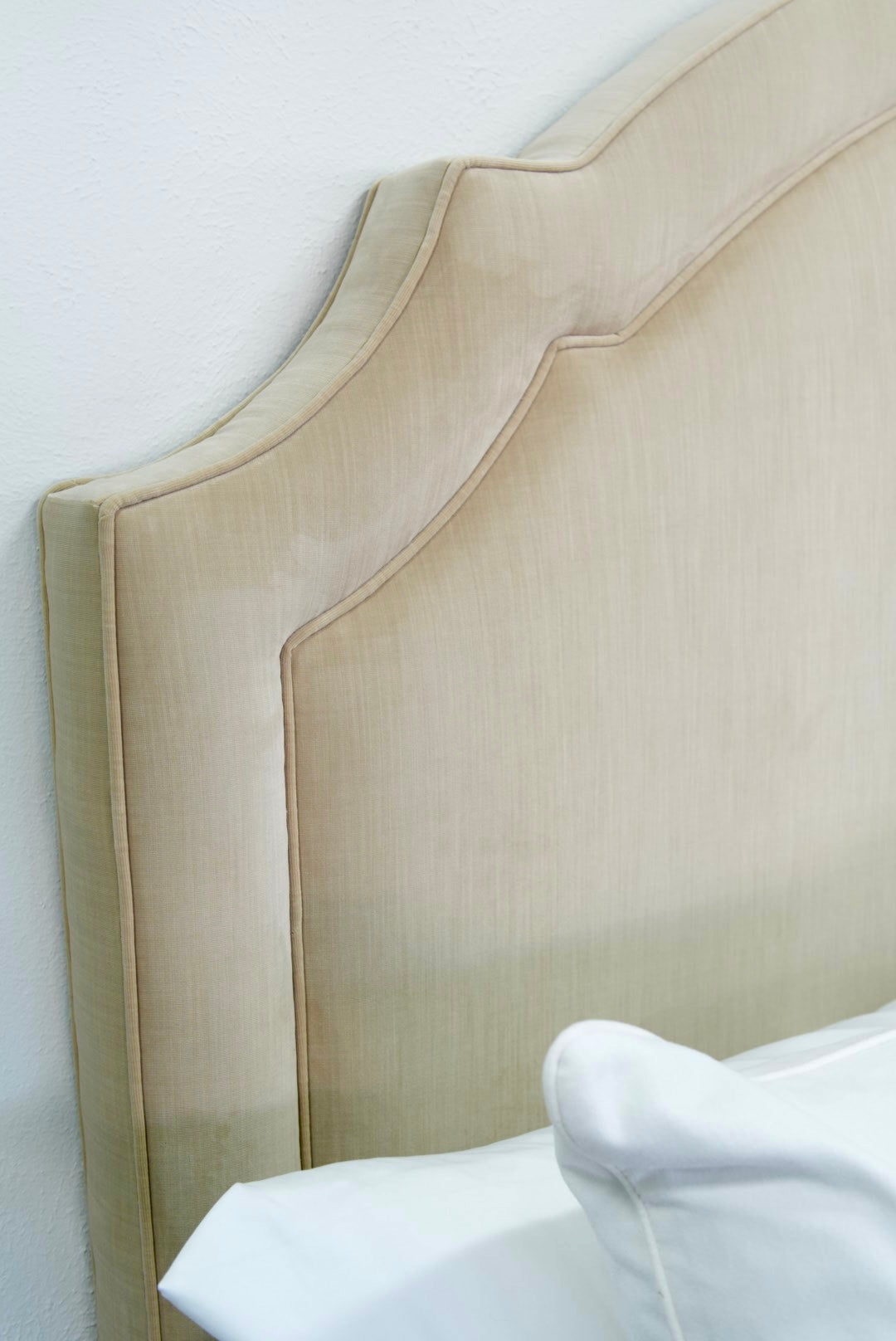 65”H King Headboard Only - Champagne Velvet Fabric - Self Welted