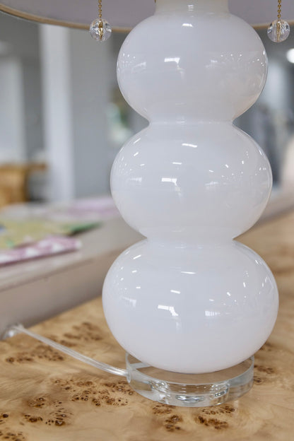 The Pleated Collection Lamp Set in Sky Blue Fabric