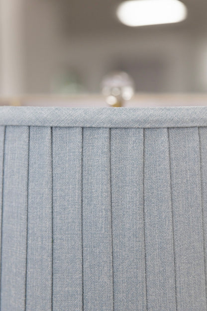 The Pleated Collection Lamp Set in Sky Blue Fabric