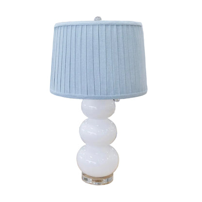 The Pleated Collection Lamp Set in Sky Blue Fabric