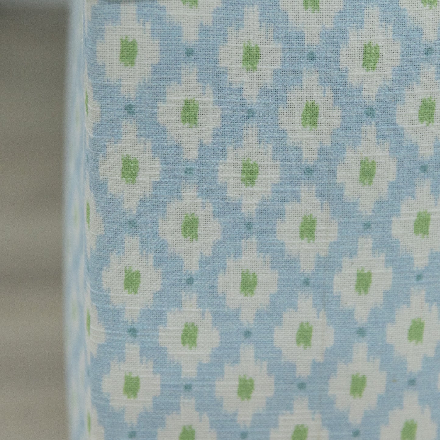 The Grace Twin Bed - Mia Blue/Green Fabric - Pistachio Green Trim