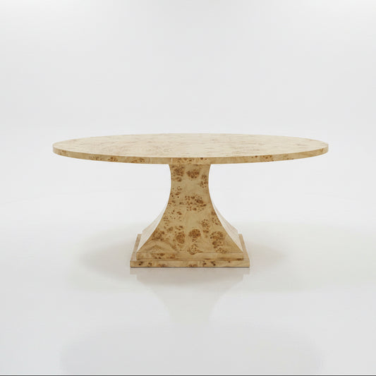 The Milan Burl Dining Table – Amber Finish