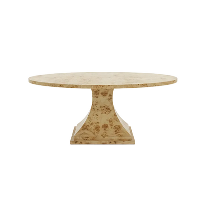 The Milan Burl Dining Table – Amber Finish