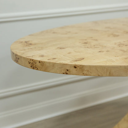 The Milan Burl Dining Table – Amber Finish