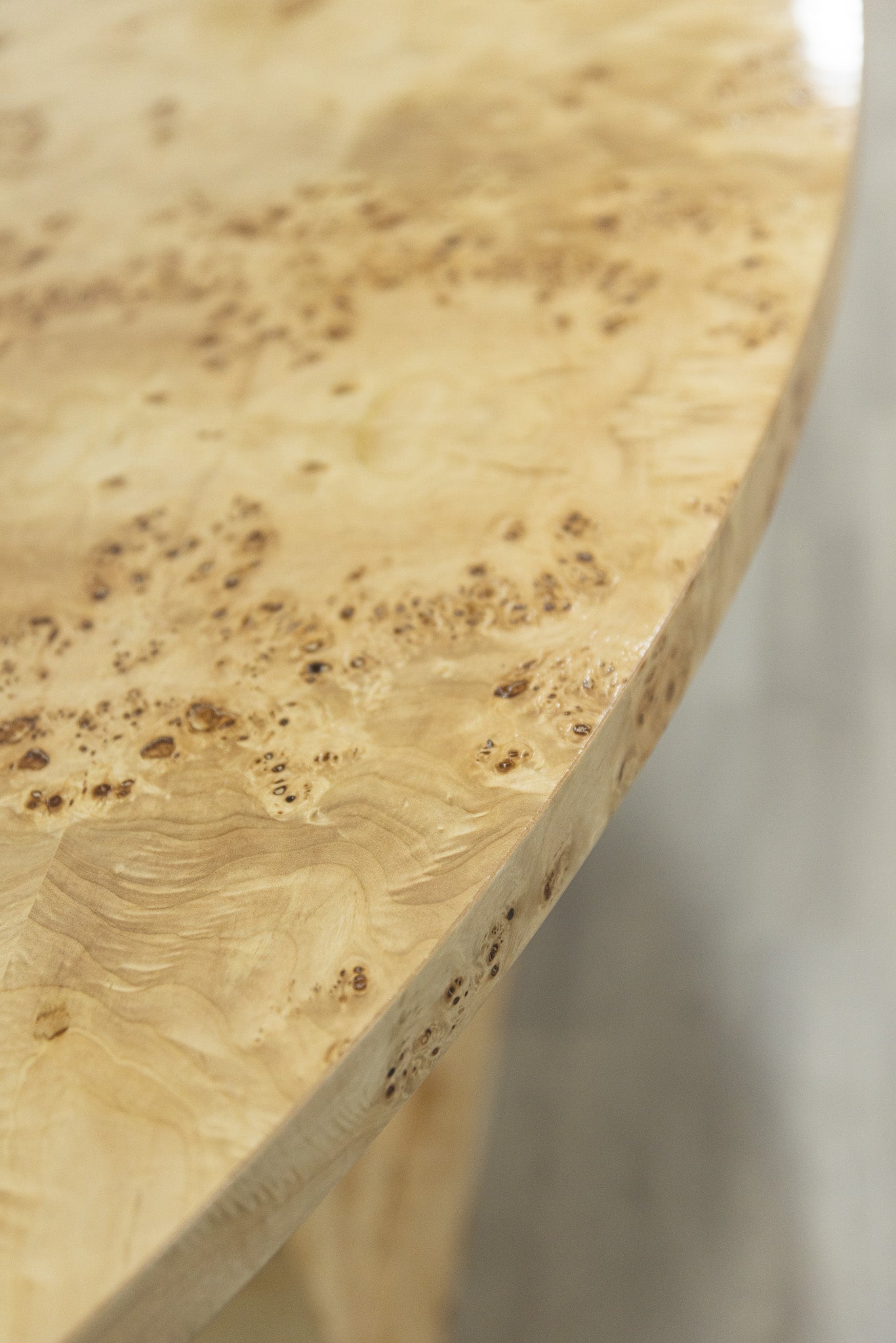 The Milan Burl Dining Table – Amber Finish