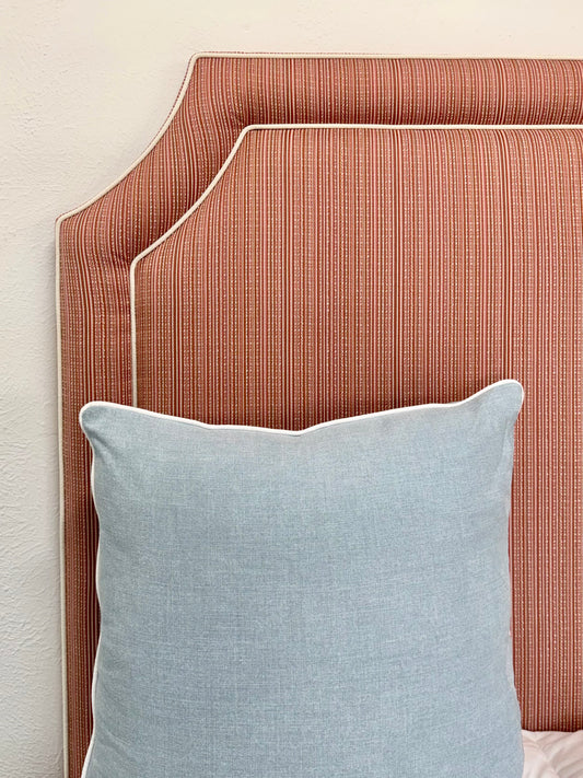 The Addison Twin Headboard - Performance Petal Chenille Fabric - White Trim