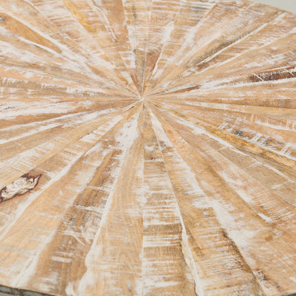 36" Round Distressed Wood Coffee table - Rustic Modern