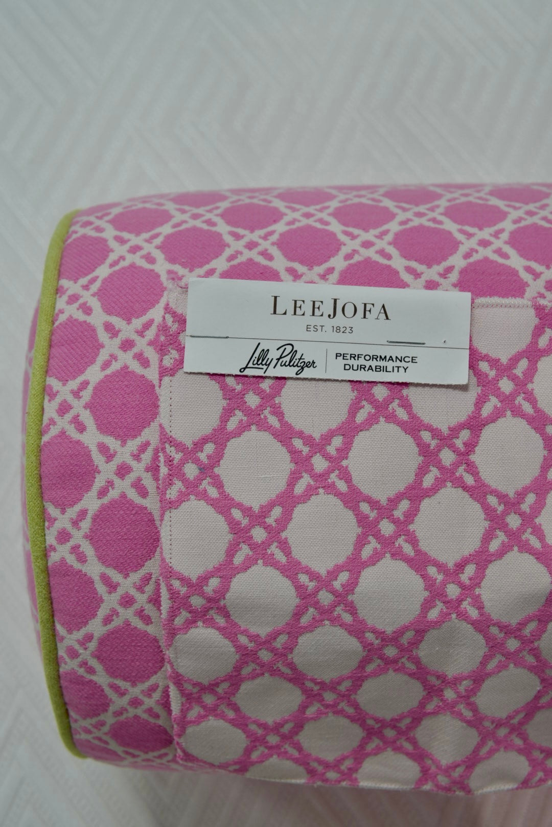 Handcrafted Bolster Pillow – Pink Lee Jofa Fabric - Foam Insert