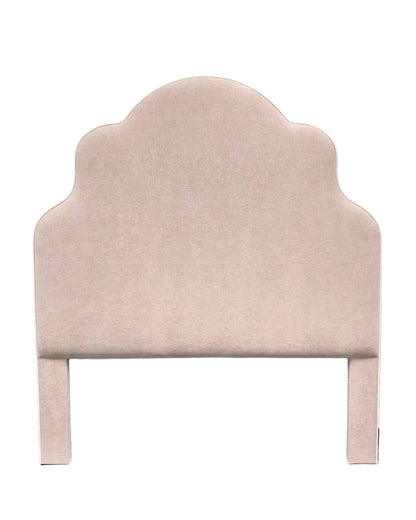 The Rachel Queen Headboard - Performance Pink Chenille Fabric - White Trim