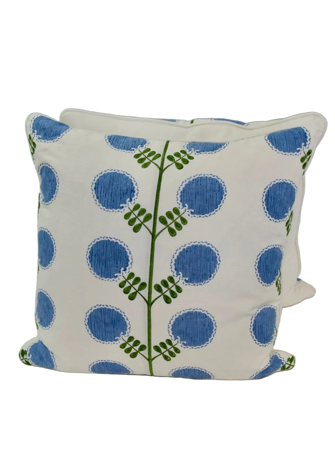 Handcrafted Throw Pillow – Artha Sapphire Fabricut Fabric - 50% Down Feather