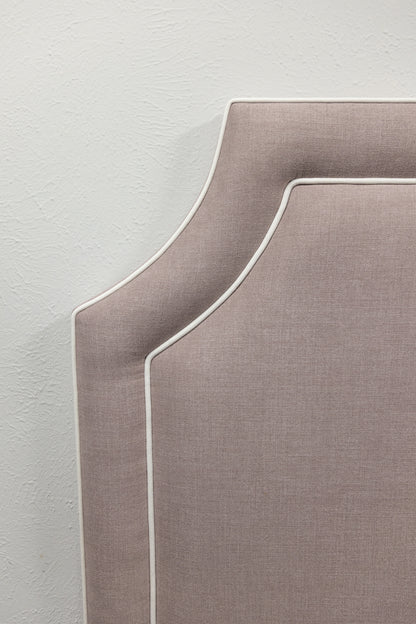 The Addison Queen Headboard - Lilac Woven Fabric - White Trim