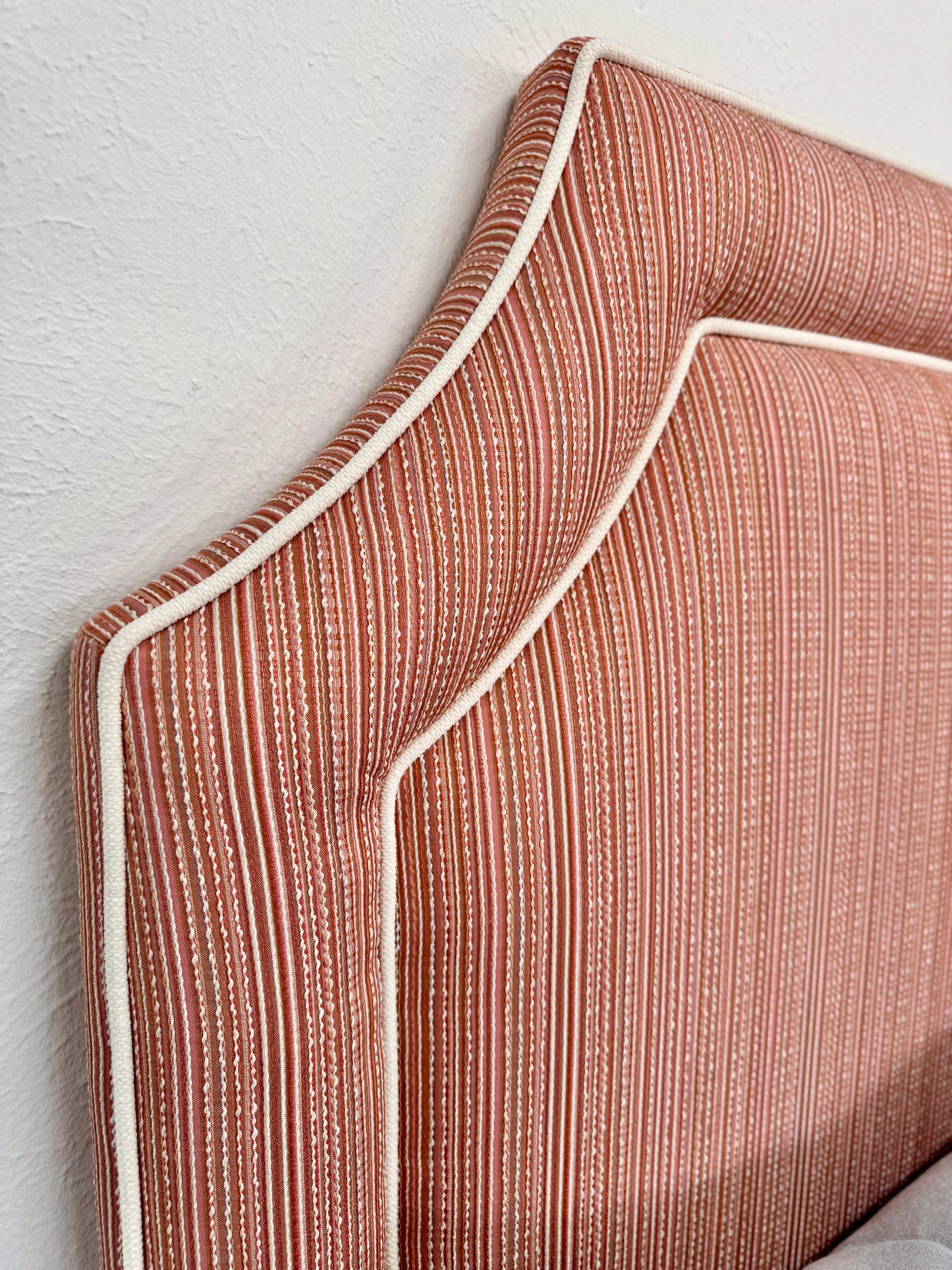 The Addison Twin Headboard - Performance Petal Chenille Fabric - White Trim
