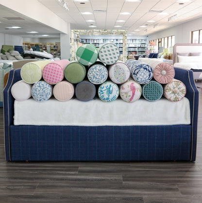 Handcrafted Bolster Pillow – Designer Decorative - Pink Lee Jofa Fabric - Foam Insert