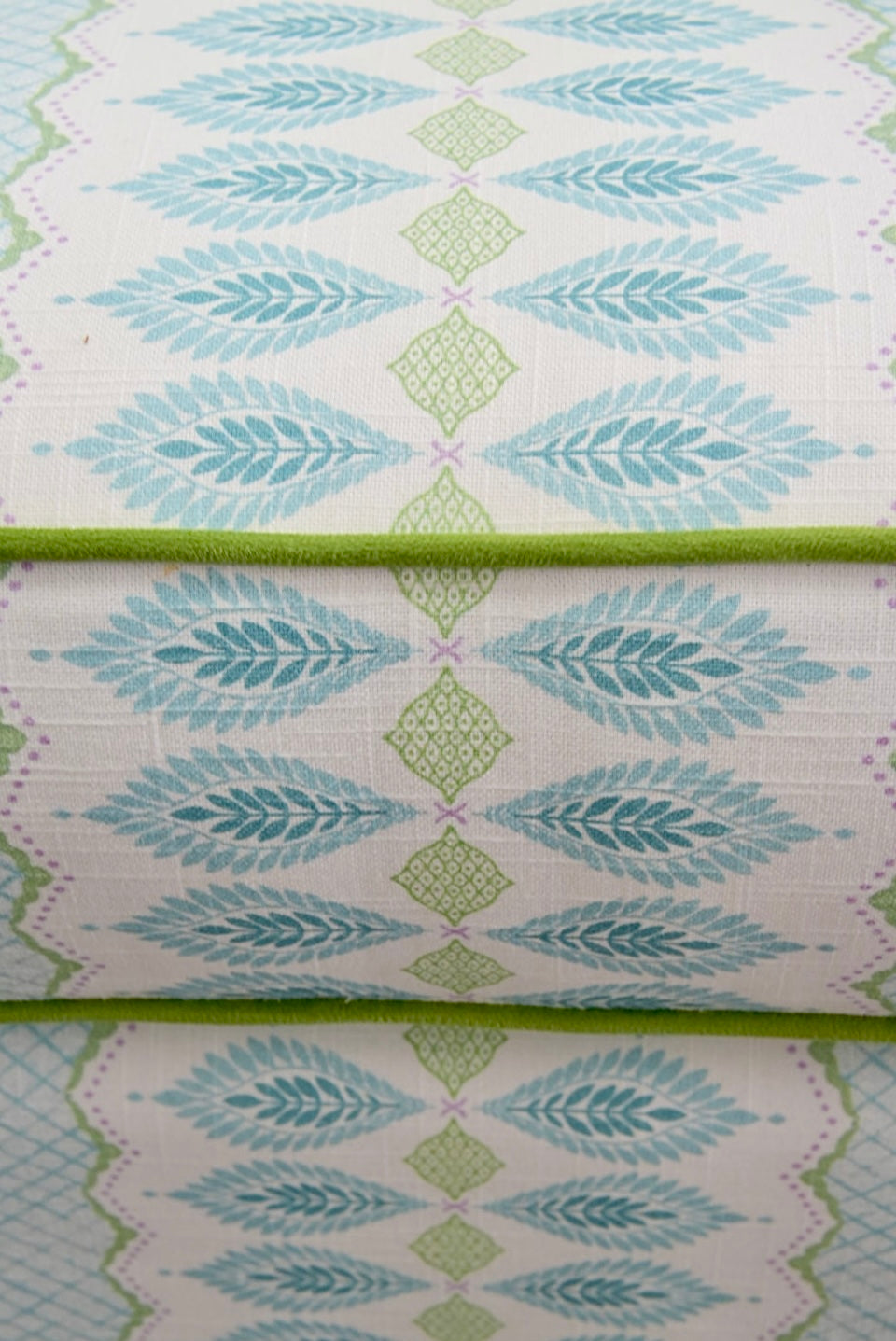 Tight back Waterfall Lounge Chair in Print Fabric - Contrast Piping