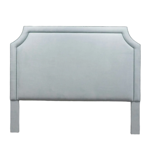 The Addison King Headboard - Seafoam Green Woven Fabric - Sage Green Trim