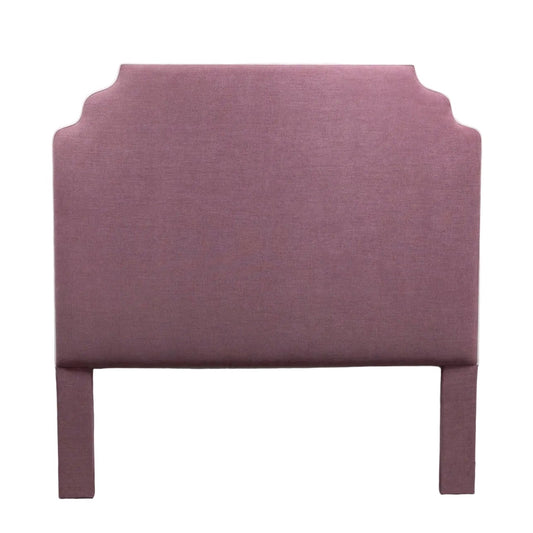 The Helena Queen Headboard - Lavender Woven Fabric - White Trim