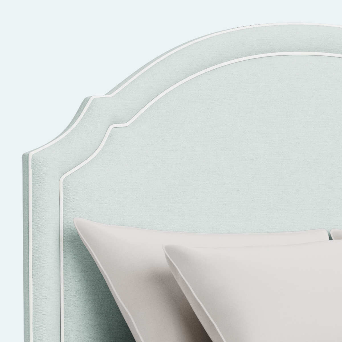 The Grace Queen Bed - NY Performance Aqua Chenille - White Trim