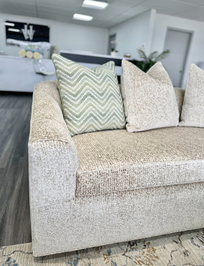 Custom channeled sofa.