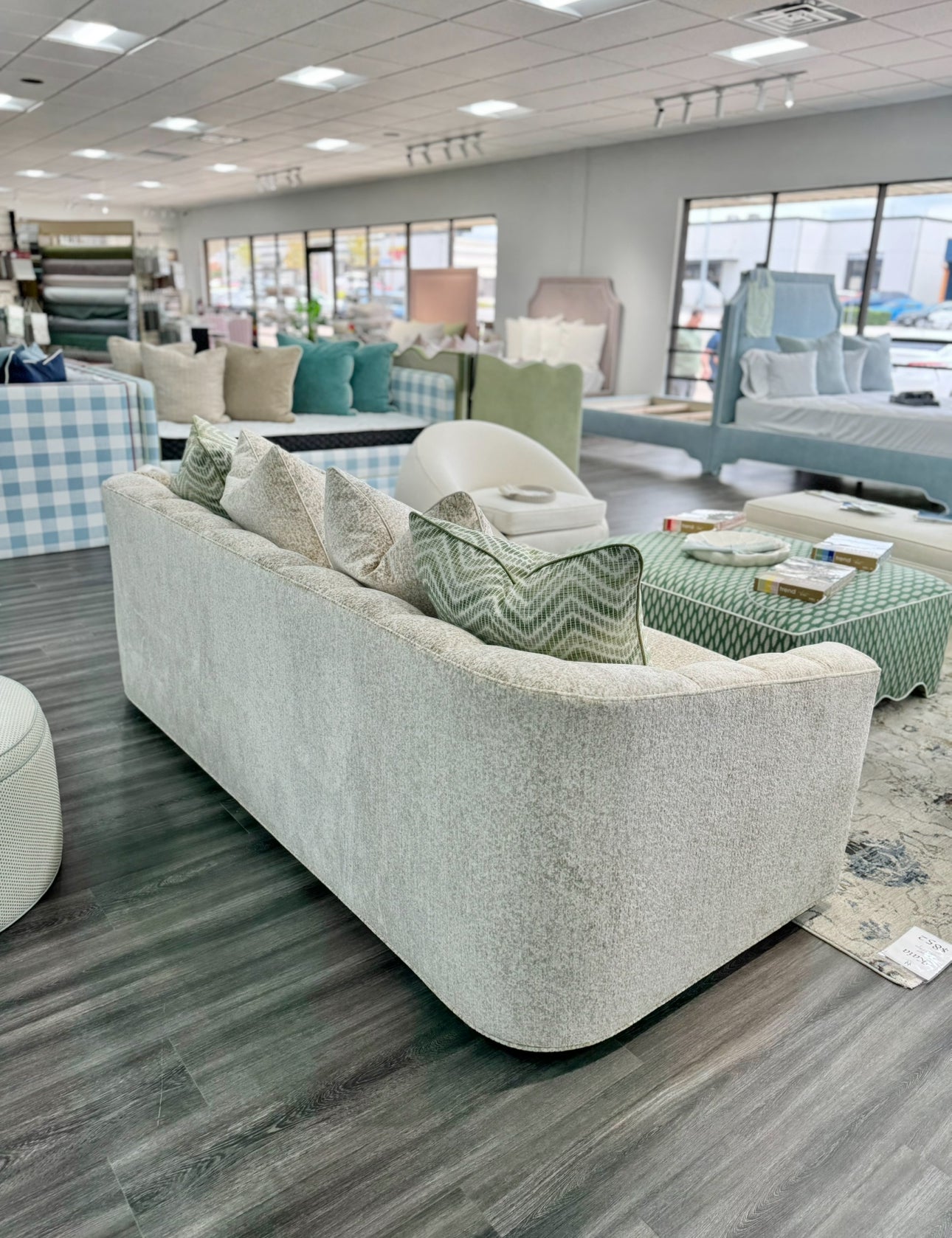 Custom channeled sofa.