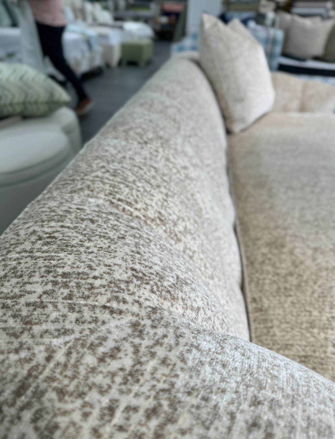 Custom channeled sofa.