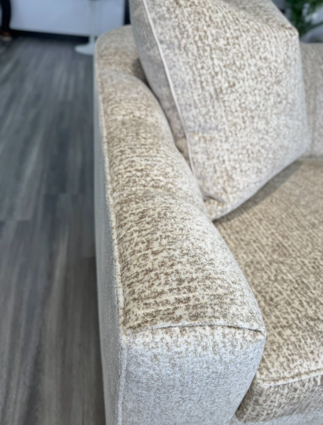 Custom channeled sofa.