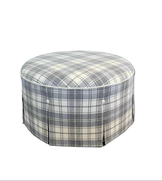 32" Round Skirted Ottoman