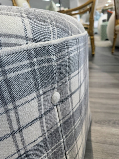 32" Round Skirted Ottoman