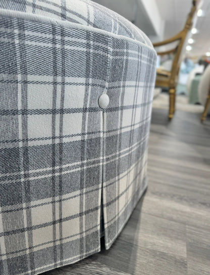 32" Round Skirted Ottoman