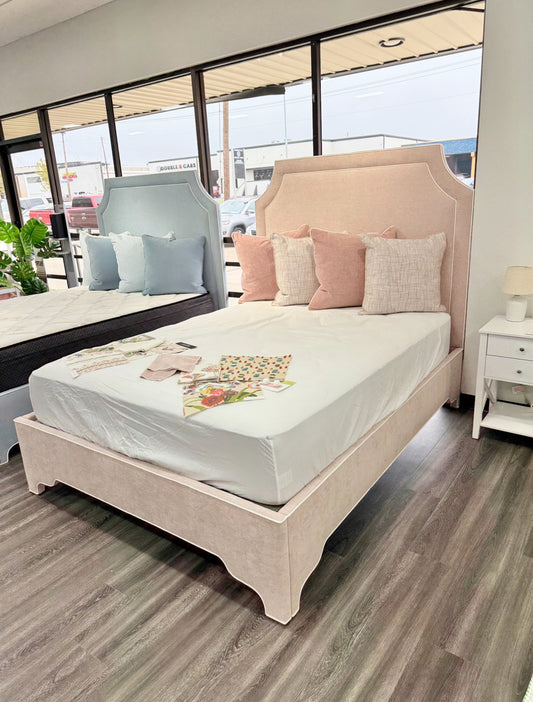 60”H Queen platform bed.