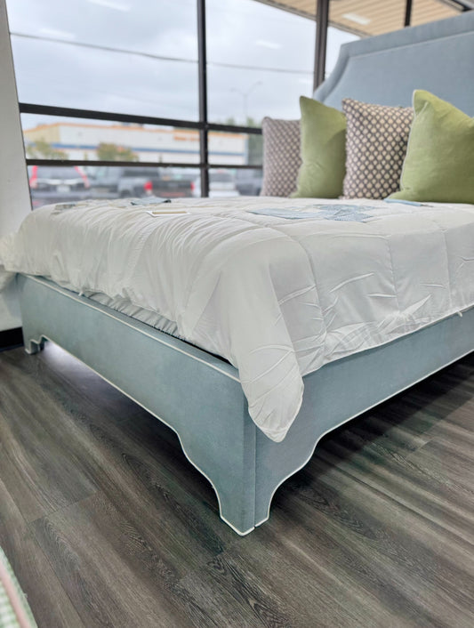 60”H Queen platform bed.