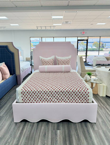 65" H Queen Scalloped Base Platform Bed
