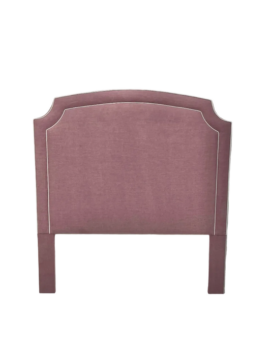 65"H Queen Headboard in Lavender Woven Fabric - White Trim