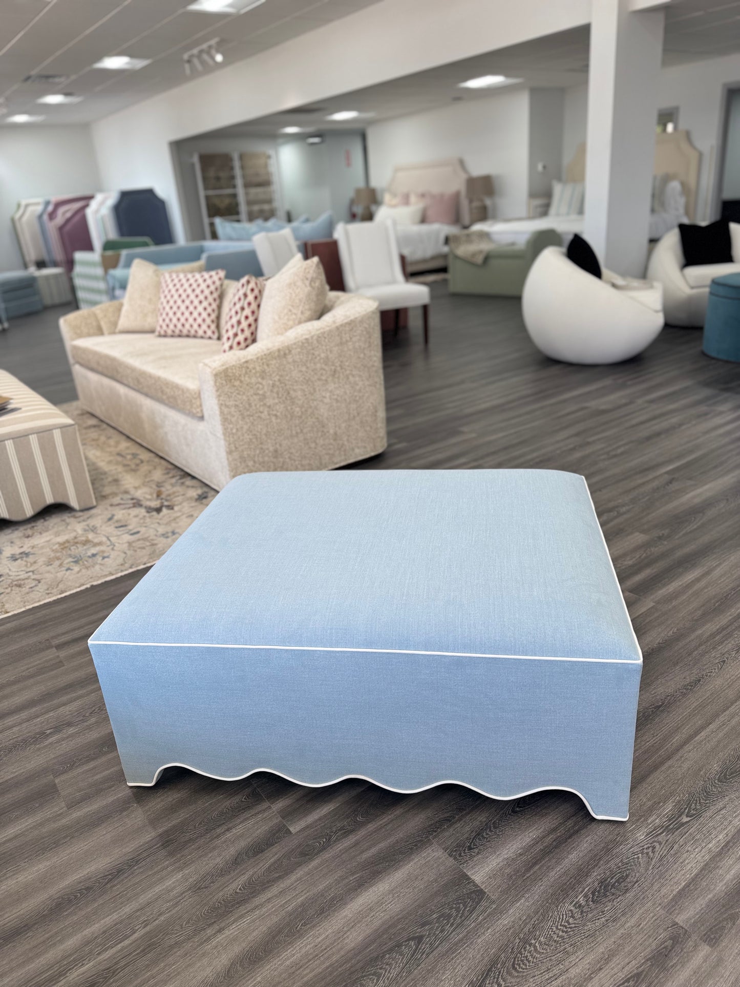 Scalloped Ottoman / Coffee table