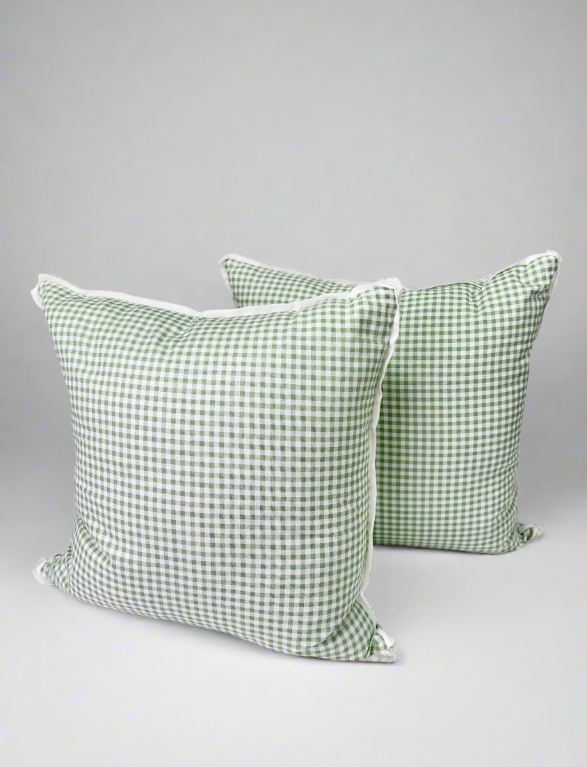 Sage Green Gingham Pillows