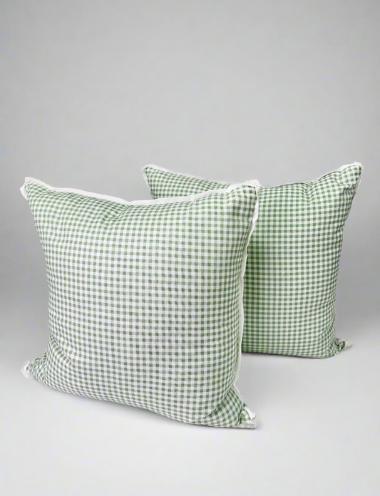Sage Green Gingham Pillows