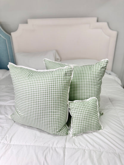 Sage Green Gingham Pillows