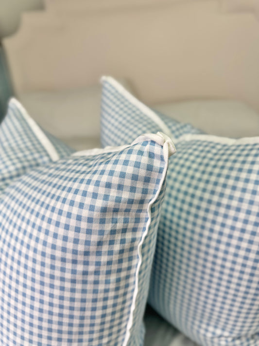Blue Gingham Pillows
