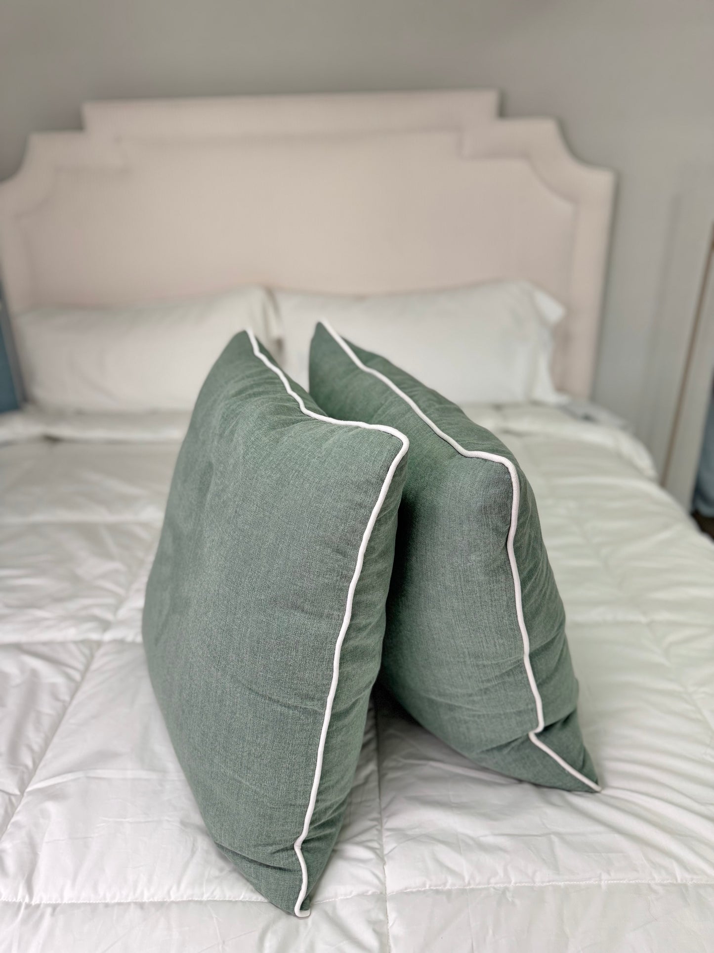Sage Green Woven Pillows