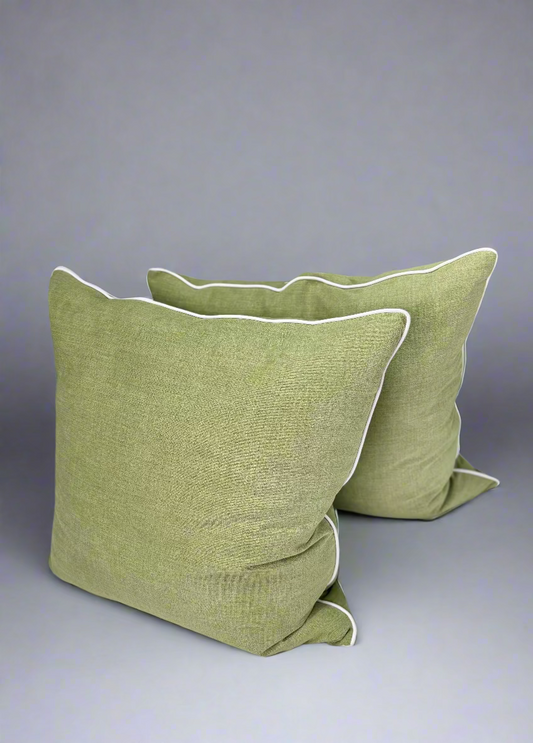 Pistachio Green Woven Pillows