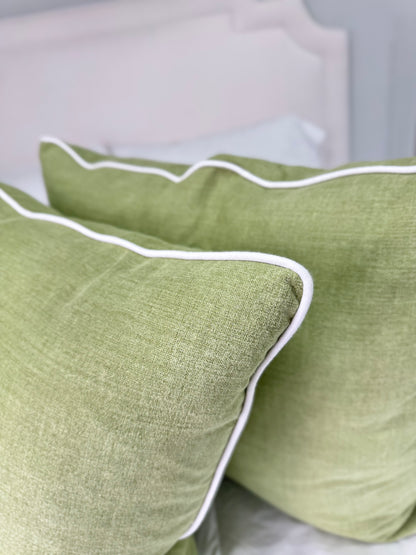 Pistachio Green Woven Pillows