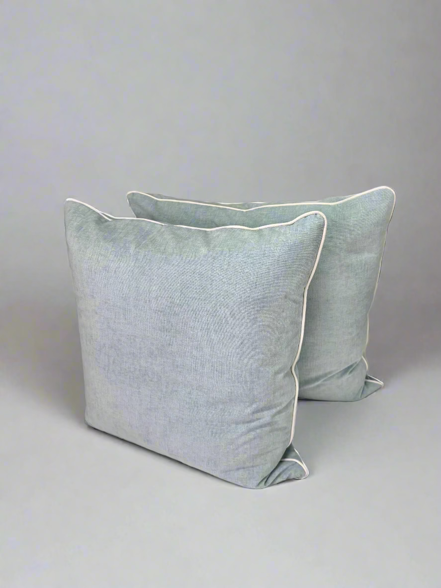 Seafoam Blue Chenille Pillows