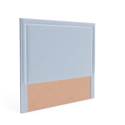 The Jacob King Headboard - Ashley Blue Performance Chenille Fabric - White Trim