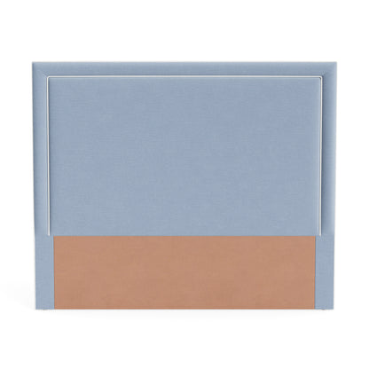The Jacob King Headboard - Ashley Blue Performance Chenille Fabric - White Trim